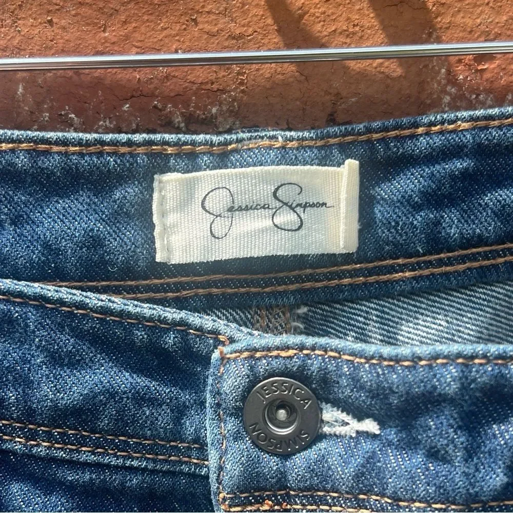 NWT Hand-painted Jessica Simpson Denim Skirt with Mona Lisa Pocket Size 30 - Picture 4 of 6